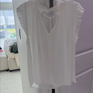 Current Air White Ruffle Sleeve Blouse